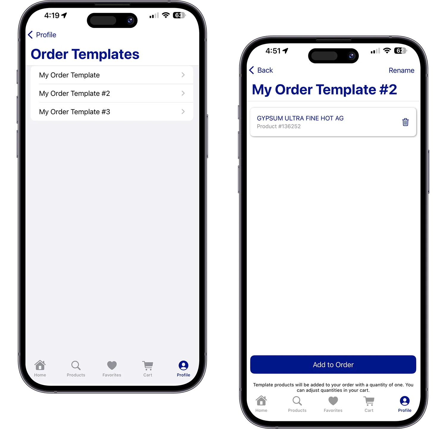 Create Order Templates - Gulfeagle App