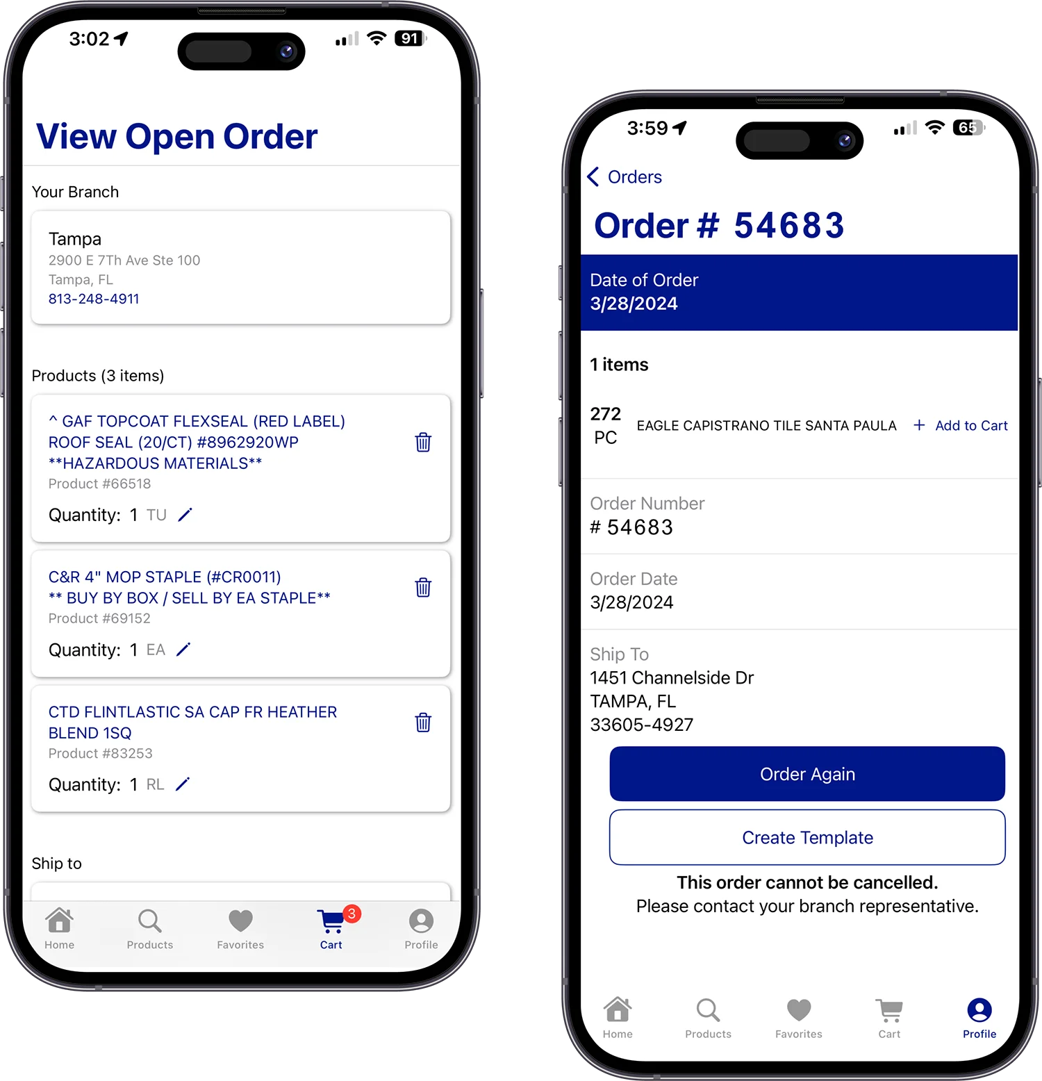 Place and research orders with ease - gulfeagle app
