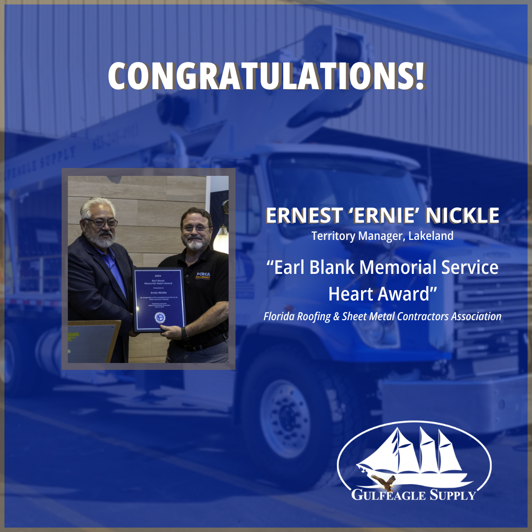 Gulfeagle Supply’s Ernest Nickle Receives FRSA’s Prestigious Earl Blank Memorial Service Heart Award